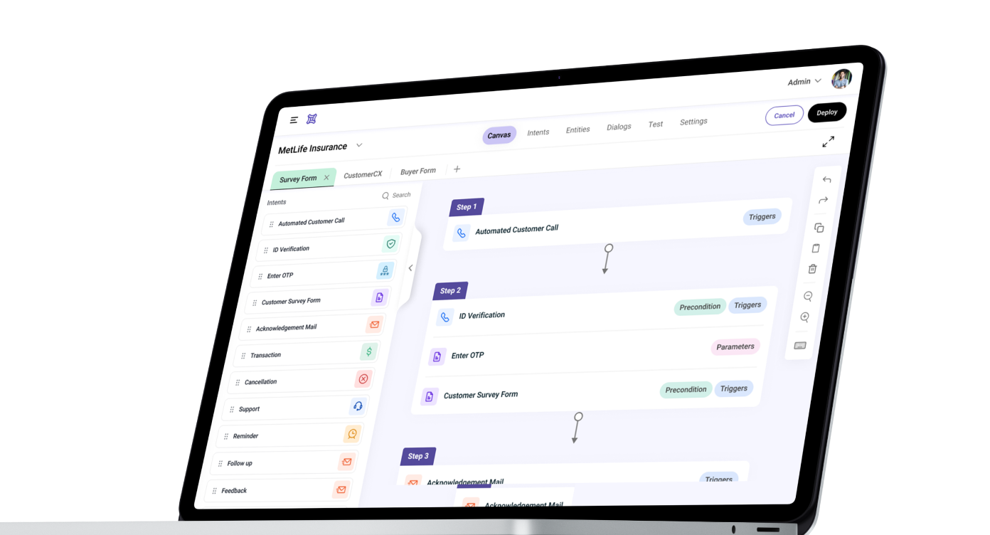 Sample UI of the redesigned healthcare IVR automation